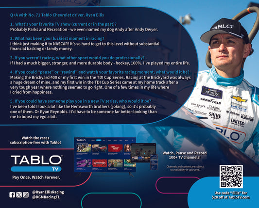 NASCAR Driver Ryan Ellis #71 Hero Card from  Las Vegas Xfinity Race The LiUNA!