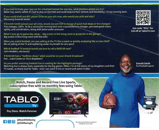 NASCAR Driver Ryan Ellis #71 Hero Card from Kansas City Race Kansas Lottery 300