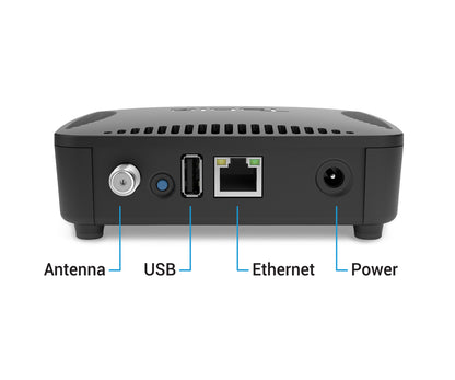 Tablo DUAL 128GB Over-The-Air (OTA) DVR (Digital Video Recorder) for Cord Cutters. DVR hardware back view with inputs labelled.