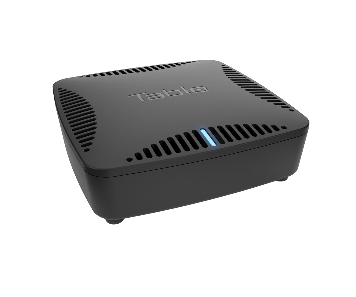 Tablo DUAL 128GB Over-The-Air (OTA) DVR (Digital Video Recorder) for Cord Cutters. DVR hardware side view.