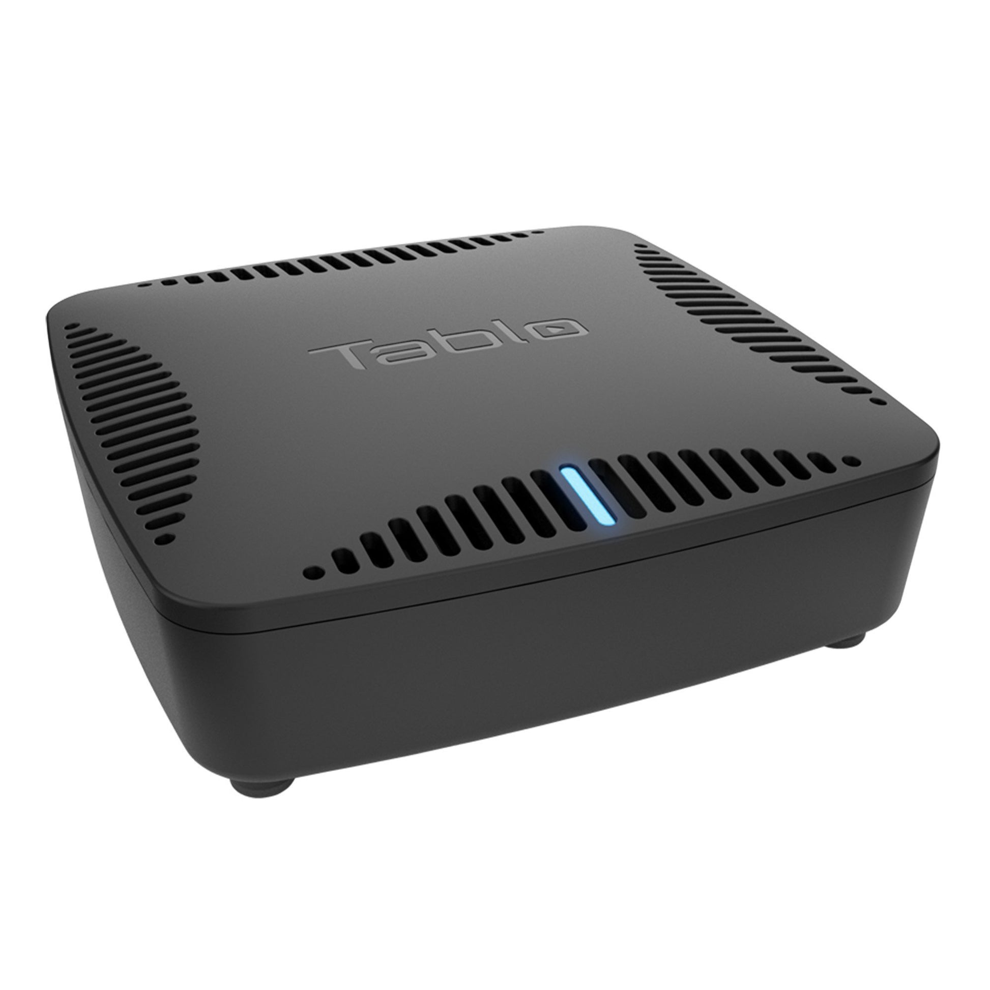 Tablo DUAL LITE Over-The-Air (OTA) DVR (Digital Video Recorder) for Cord Cutters. DVR hardware front. side view.