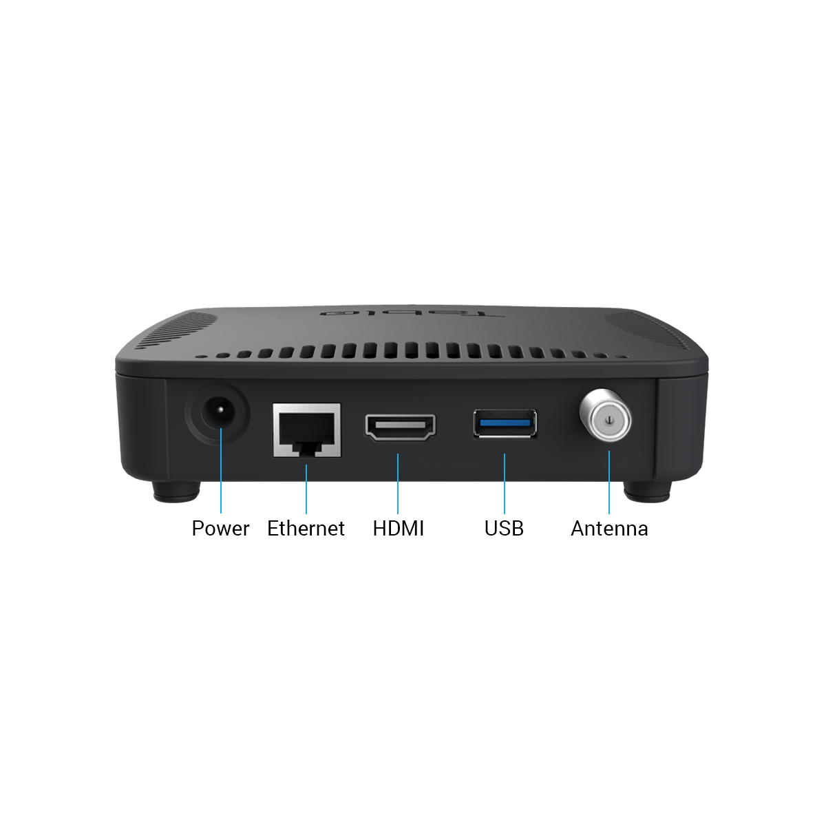Tablo DUAL HDMI Over-The-Air (OTA) DVR (Digital Video Recorder) for Cord Cutters. DVR hardware rear view with inputs labelled.