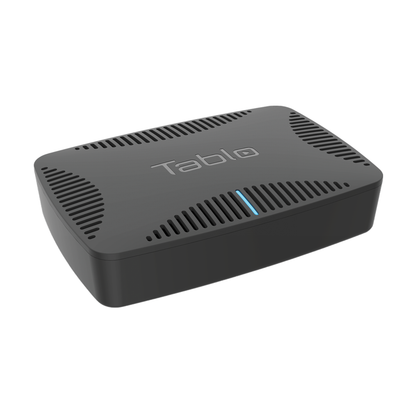 Tablo QUAD 1TB Over-The-Air (OTA) DVR (Digital Video Recorder) for Cord Cutters. DVR hardware front side view.